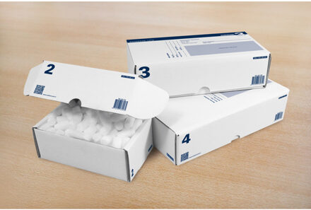 Postpakketdoos 2 Raadhuis met - bedrukking 200x140x80mm 5 stuk