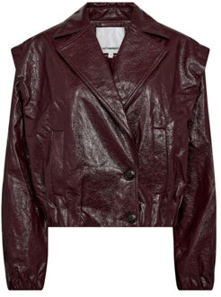 Posycc jacket lakleer bordeaux Rood