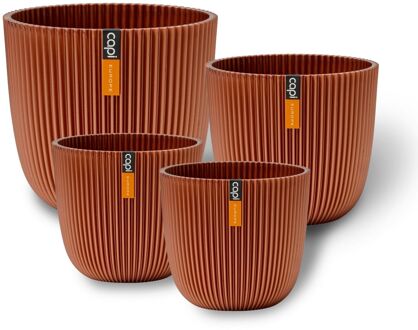 Pot bol Groove 'made with' afval - Set van 4 Koper