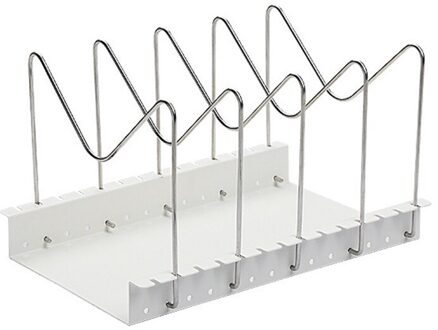 Pot Deksel Houder Organizer Stand Rack Opslag Pan Cover Kast Keuken Tool wit