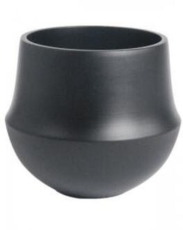 Pot Fusion Black ronde bloempot voor binnen 17x15 cm zwart