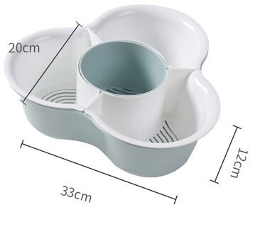 Pot Grote Platter Dubbele Reiniging Groente Fruit Vergiet Aftappen Mand Organizer Gootsteen Afvoer Rack Wassen Mand