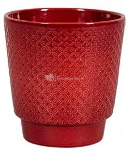 Pot Odense Star Bordeaux M 15x15 cm rode ronde bloempot voor binnen rood