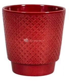 Pot Odense Star Bordeaux S 13x14 cm rode ronde bloempot voor binnen rood