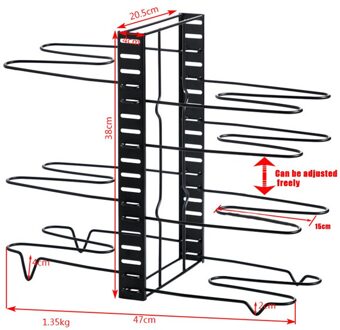 Pot Rack Organizer 5/8 Tier Optioneel Pannen Deksel Oragnizer Keuken Teller Kast Pot Deksel Houder J2Y eight-tier conventio