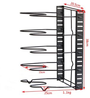 Pot Rack Organizer 5/8 Tier Optioneel Pannen Deksel Oragnizer Keuken Teller Kast Pot Deksel Houder J2Y five layers