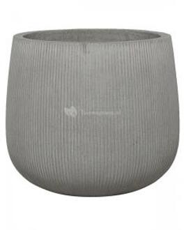Pot Ridged Vertical Pax L Cement 55x48 cm ronde bloempot grijs, lichtgrijs