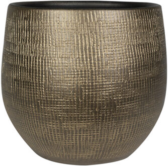 Pot Ryan Shiny Gold 31 cm ronde gouden bloempot voor binnen