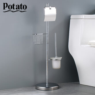 Potato Toiletborstel Vrijstaande Accessoires Witte Badkamer Wc Houders Geborsteld Badkamer Wc Chrome Houders P325