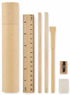 Potloden met liniaal in Koker