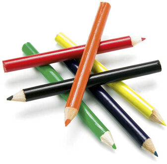 Potloden setje van 6 stuks - 25x - gekleurd mix - tekenen - weggeef artikel voor kleurplaten