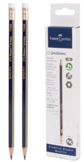 Potlood FC Goldfaber HB met gum 12 stuks Grijs
