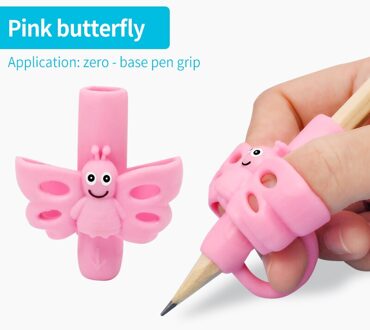 Potlood Handvat Staaf Grips Pen Houder Grip Voor Kids Leuke Hand Schrijven Aid Trainer Houding Correctie Pen Vinger Houder roze