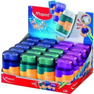 Potloodslijper + Gom Connect Soft Touch, Display Met 20 Stuks In Geassorteerde Kleuren