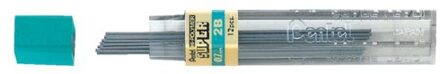 Potloodstift Pentel 0.7mm zwart per koker 2B