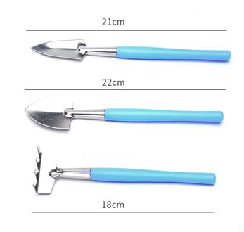 Potplanten Tuingereedschap Houten Handvat Roestvrij Staal Schop Hark Spade Set Bloemen Potplanten Tuin Gereedschap Blauw