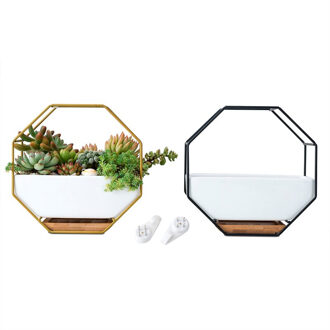 Potten Op De Muur Keramische Maceta Opknoping Planter Vetplanten Bloempotten Voor Orchideeën Air Plant Houder Indoor Potten Voor planten zwart