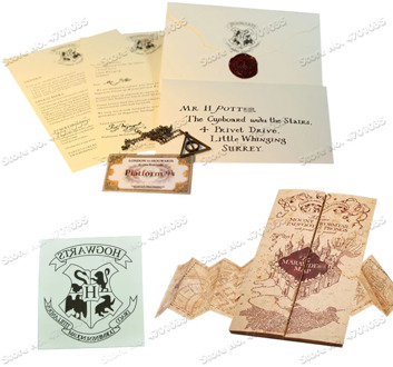 Potters The Marauder's Map Students Harried Cosplay Hogwart Acceptance Letter With 1 pcs Hogwarts Tattoos stickers
