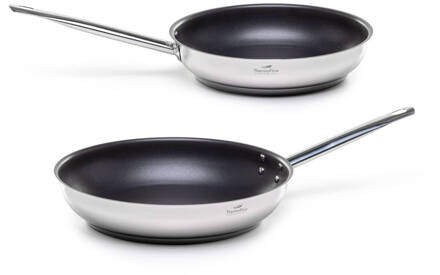 Pour & Cook Koekenpannenset - 24|28 cm Zilver