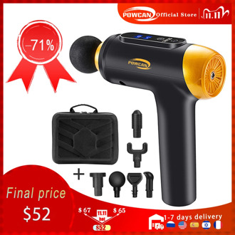 POWCAN Massage Gun Fascia Gun Muscle Relax Massage Electric Massager Fitness Equipment Noise Reduction Design For Male Female
