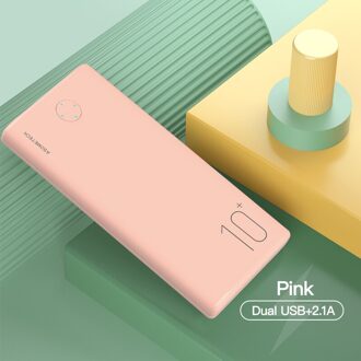 Power Bank 10000 Mah Draagbare Pd Twee-weg Snelle Opladen Powerbank 10000 Mah Poverbank Externe Batterij Oplader Voor Xiaomi iphone roze 2.1A