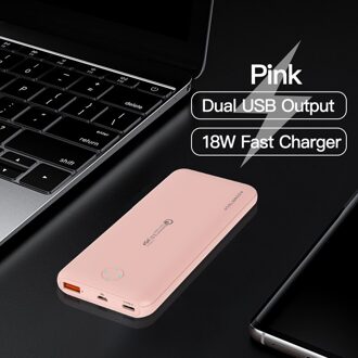 Power Bank 10000 Mah Draagbare Pd Twee-weg Snelle Opladen Powerbank 10000 Mah Poverbank Externe Batterij Oplader Voor Xiaomi iphone roze QC PD