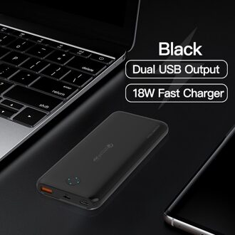 Power Bank 10000 Mah Draagbare Pd Twee-weg Snelle Opladen Powerbank 10000 Mah Poverbank Externe Batterij Oplader Voor Xiaomi iphone zwart QC PD