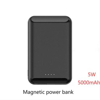 Power Bank 10000Mah Magnetische Draadloze Power Pack Universele Externe Batterij Pd 20W 15W Draadloze Magnetische Voor Iphone 12 Pro Max zwart 5000mAh