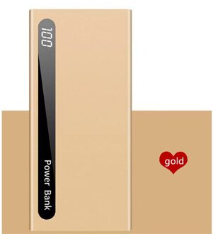 Power Bank 30000Mah Ultradunne Draagbare Mobiele Power Bank Snel Opladen Lcd Digital Display Screen Outdoor Travel Charger goud