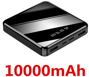 Power Bank 60000Mah Mini Draagbare Telefoon Fast Charger Usb Opladen Lader Externe Batterij Voor Samsung Huawei Iphone zwart-10000mAh