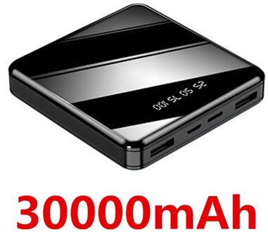 Power Bank 60000Mah Mini Draagbare Telefoon Fast Charger Usb Opladen Lader Externe Batterij Voor Samsung Huawei Iphone zwart-30000mAh