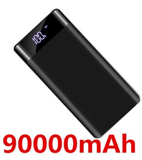 Power Bank 90000 Mah Draagbare Oplader Voor Samsung Xiaomi Mi Mobiele Externe Batterij Power Bank 90000 Mah Mobiele Telefoon zwart (90000mAh)