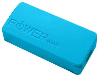 Power Bank Case 5V Diy 2*18650 Batterij Case Opbergdoos Batterij Houder Opladen Doos Voor Iphone Mobiele telefoon Lading Draagbare Blauw