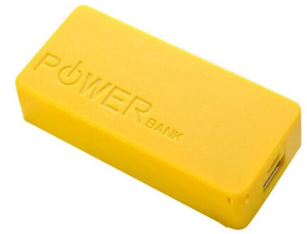 Power Bank Case 5V Diy 2*18650 Batterij Case Opbergdoos Batterij Houder Opladen Doos Voor Iphone Mobiele telefoon Lading Draagbare geel