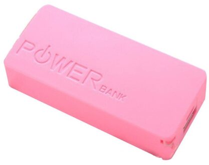 Power Bank Case 5V Diy 2*18650 Batterij Case Opbergdoos Batterij Houder Opladen Doos Voor Iphone Mobiele telefoon Lading Draagbare Roze