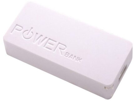 Power Bank Case 5V Diy 2*18650 Batterij Case Opbergdoos Batterij Houder Opladen Doos Voor Iphone Mobiele telefoon Lading Draagbare wit