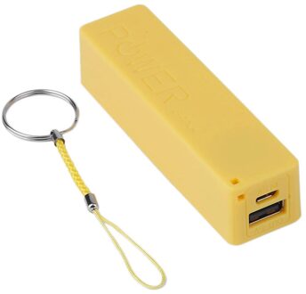 Power Bank Case Draagbare Usb-poorten Powerbank Diy Shell 2600Mah Case Mobiele Telefoon Oplader Batterij Houder Opladen Doos geel