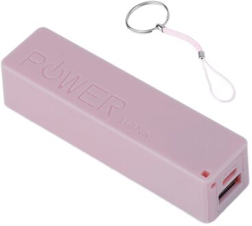 Power Bank Case Draagbare Usb-poorten Powerbank Diy Shell 2600Mah Case Mobiele Telefoon Oplader Batterij Houder Opladen Doos roze