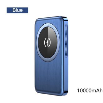 Power Bank Draadloze Oplader 10000Mah Pd 20W Ultra-Dunne 15W Magnetische Opladen Voor Iphone 12 Pro mini Max Voor Magsafe Power Bank blauw 10000mAh