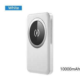Power Bank Draadloze Oplader 10000Mah Pd 20W Ultra-Dunne 15W Magnetische Opladen Voor Iphone 12 Pro mini Max Voor Magsafe Power Bank wit 10000mAh