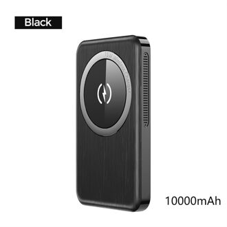 Power Bank Draadloze Oplader 10000Mah Pd 20W Ultra-Dunne 15W Magnetische Opladen Voor Iphone 12 Pro mini Max Voor Magsafe Power Bank zwart 10000mAh