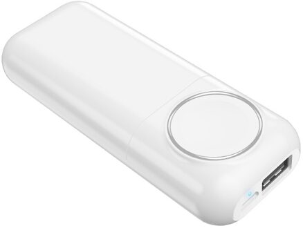 Power Bank Draadloze Oplader Voor Apple Horloge Series6 5 4 3 2 1 Mobiele Telefoon Oplader Voor Iphone X 8 xiaomi Huawei Usb Plug wit