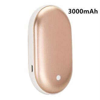 Power Bank Handwarmer Usb Oplaadbare Handwarmer Draagbare Elektrische Verwarming Pad Verwarming Lange Levensduur Pocket Mini Warmer Quick Warmte goud 3000mAh