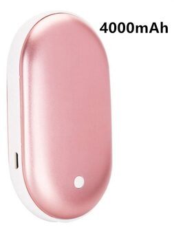 Power Bank Handwarmer Usb Oplaadbare Handwarmer Draagbare Elektrische Verwarming Pad Verwarming Lange Levensduur Pocket Mini Warmer Quick Warmte roos goud 4000mAh