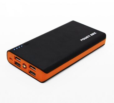 Power Bank Shell Case Met Led Zaklamp Aangedreven Door 6X18650 Batterijen 4 Usb-poorten 5V 2A Power bank Charger Case Diy Kits oranje