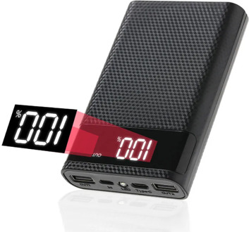 Power Bank Shell for Micro Type-c 4*18650 Battery Charge Box Digital Display Powerbank Case Shell Charging Case Kit DIY Assembly