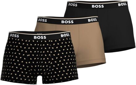 Power boxershort - trunk 3-pack beige-zwart - L