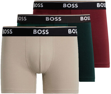 Power boxershorts 3-pack beige-rood-groen - M