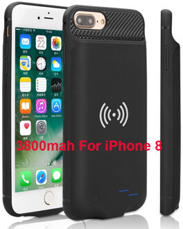 Power Case Voor Iphone 12 Pro Max Batterij Oplader Case Draadloos Opladen Power Bank Opladen Cover Voor Iphone 6 6S 7 8 12Mini 3800mah For iPhone 8