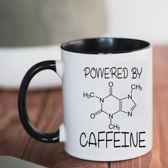 Power Door Cafeïne Zwarte Keramische Koffie Mok 11Oz Reizen Thee Melk Cup Lab Vrienden Chemie Student Mok